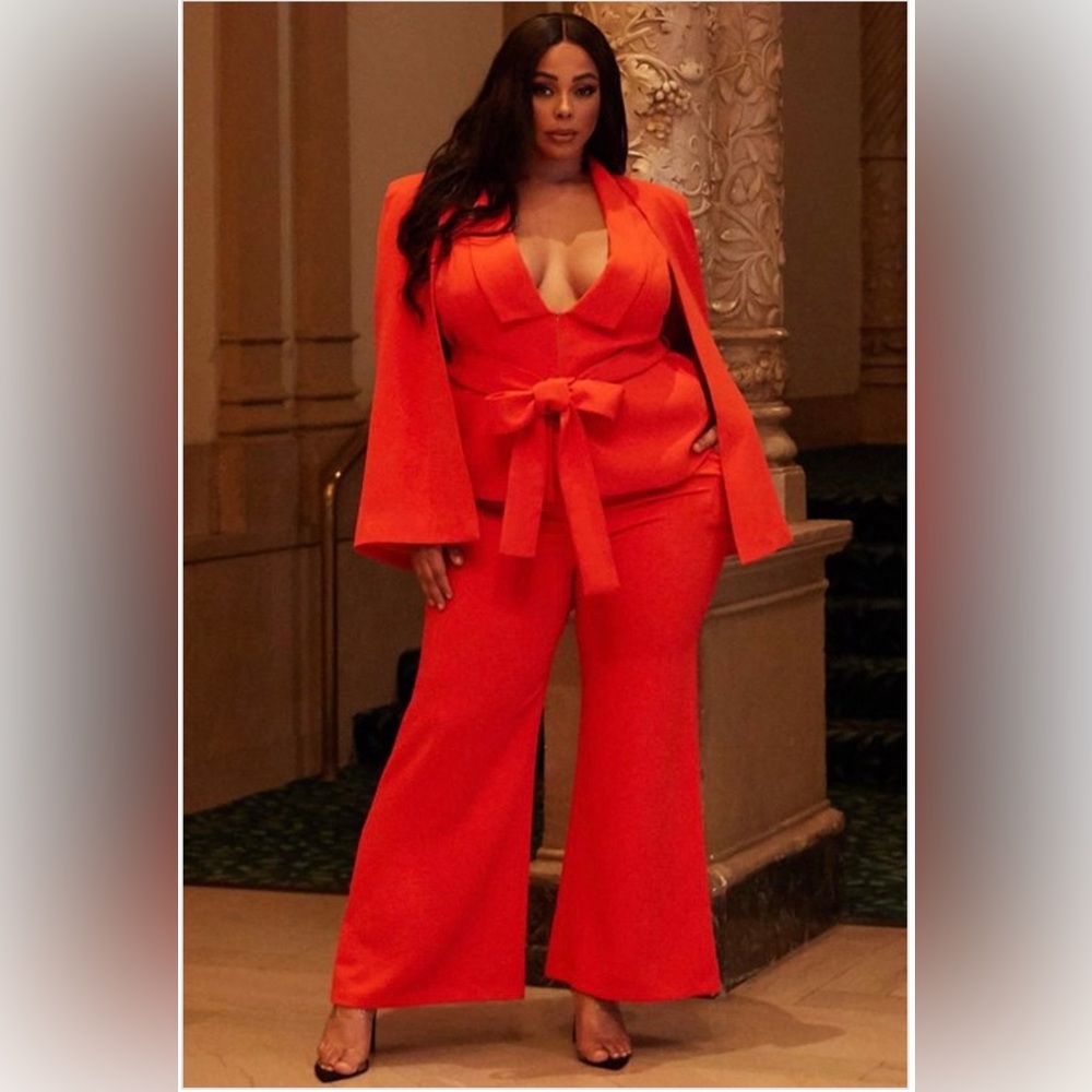 Plus Size Cape Suit
